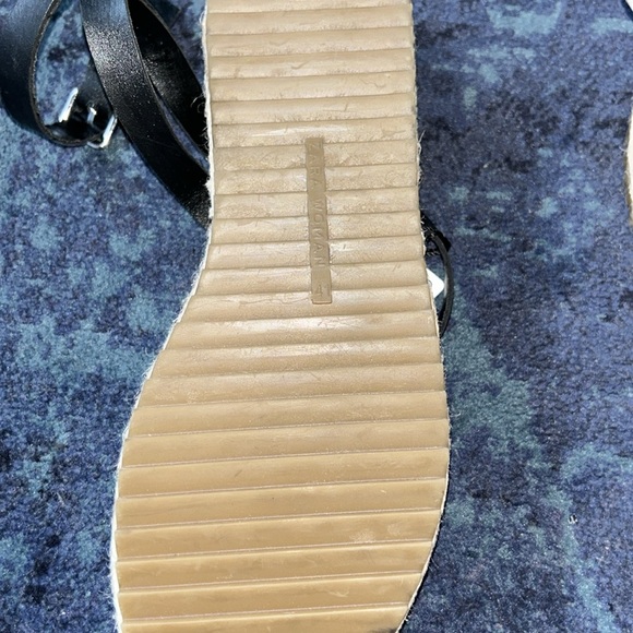 Zara Black (NWT) Strappy Wrap Ankle Sandals - Sz 10/EU41. Woven Wedge Heel - Picture 6 of 7
